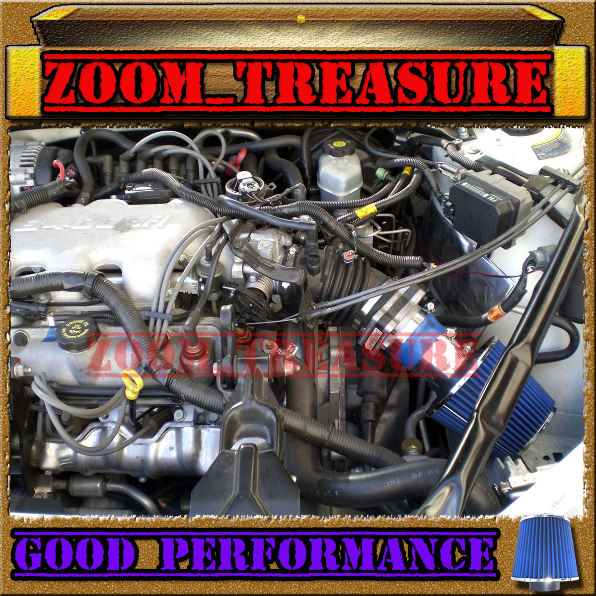BLUE 2000-2005//00-05 CHEVY IMPALA//MONTE CARLO 3.4L V6 AIR INTAKE S