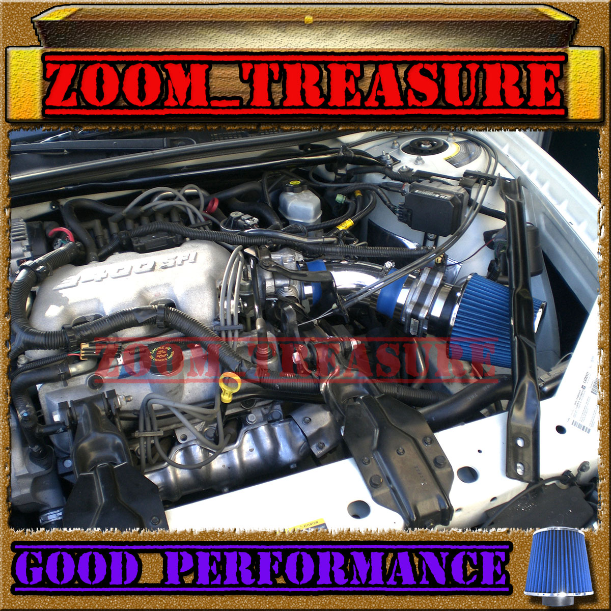 BLACK RED 2000-2005//00-05 BUICK LESABRE LE SABRE 3.8L V6 AIR INTAKE KIT