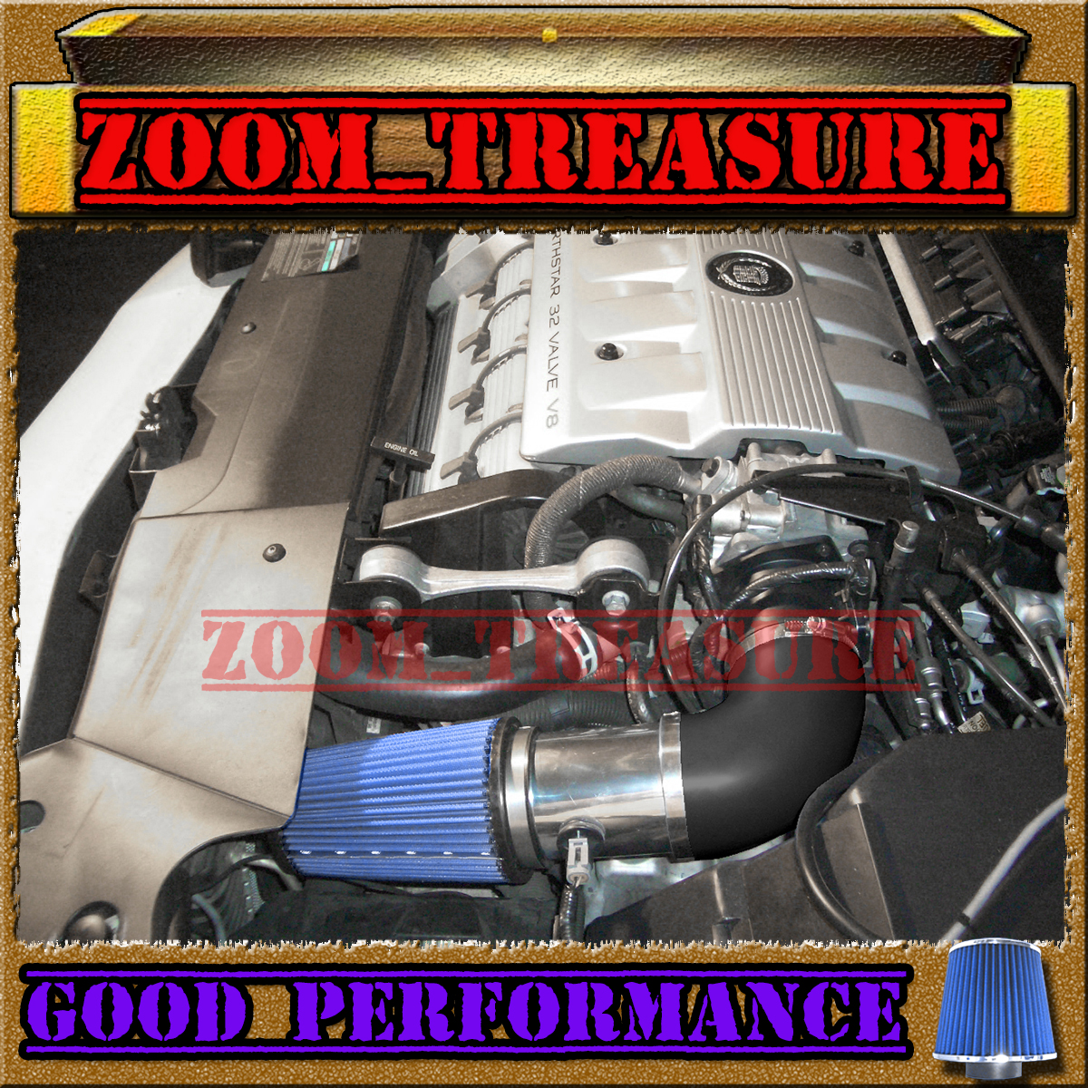 BLUE RED 95 1995 CADILLAC ELDORADO 4.6L AIR INTAKE KIT