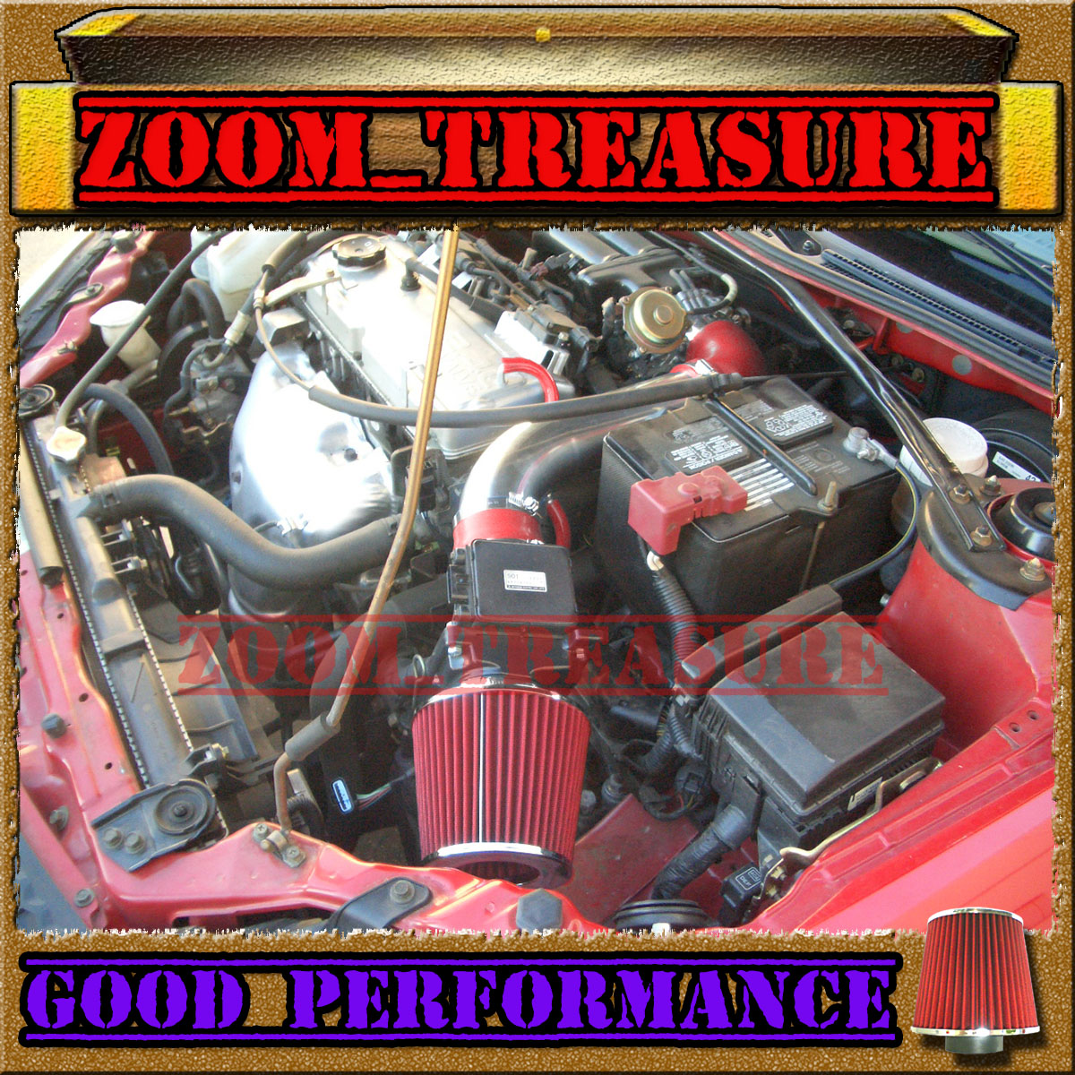 Red Cold Air Intake Induction Kit Filter fit 00-05 Mitsubishi Eclipse 2.4//3.0L