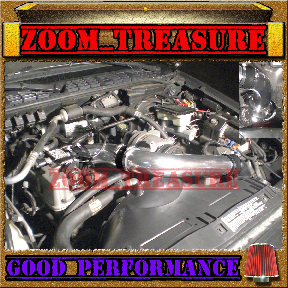 K/&N+BLACK RED 02-07 DODGE RAM 1500 3.7L V6 FULL COLD AIR INTAKE KIT STAGE 3