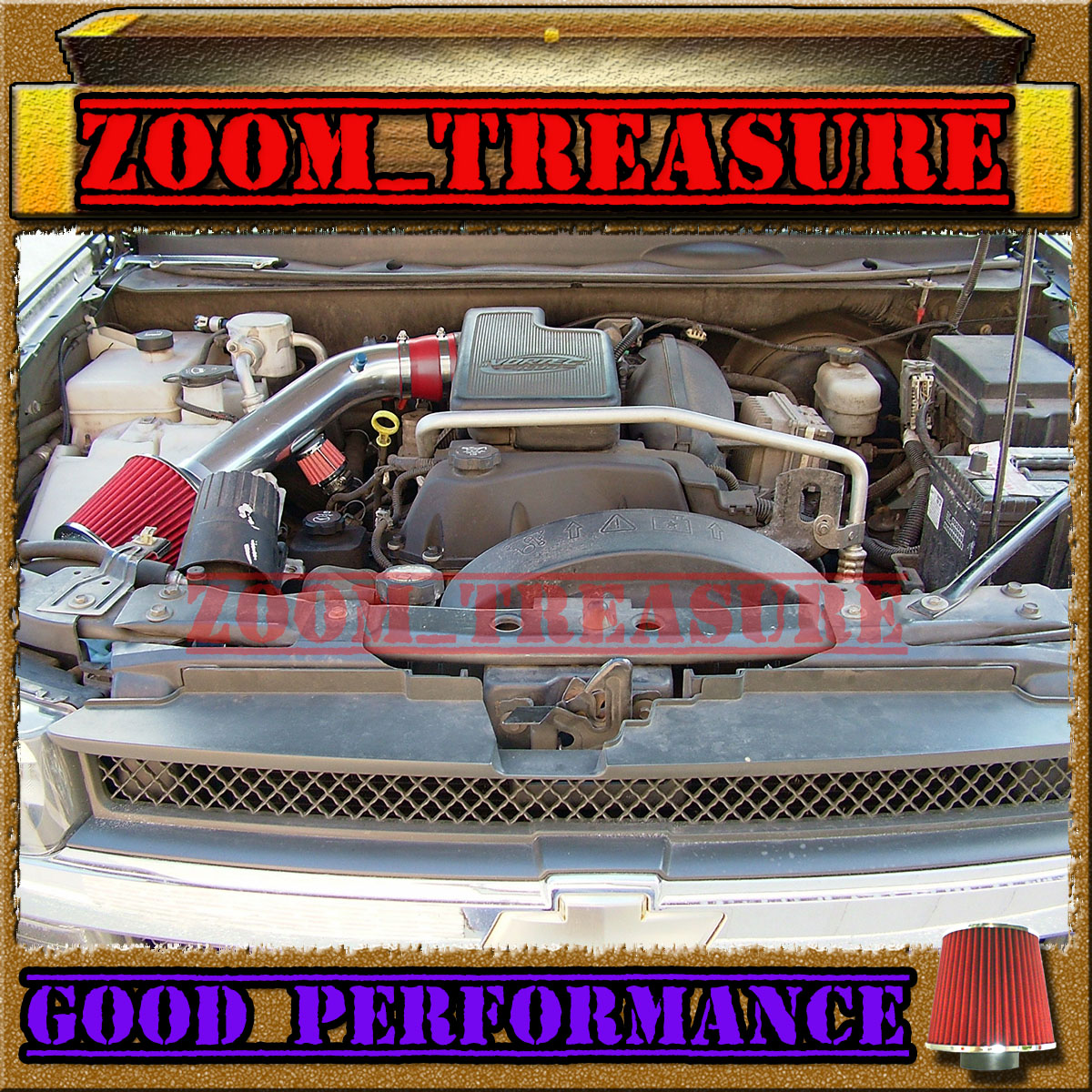 K/&N+RED 2004 2005 CHEVY TRAILBLAZER//GMC ENVOY//BRAVADA 4.2 4.2L AIR INTAKE 2
