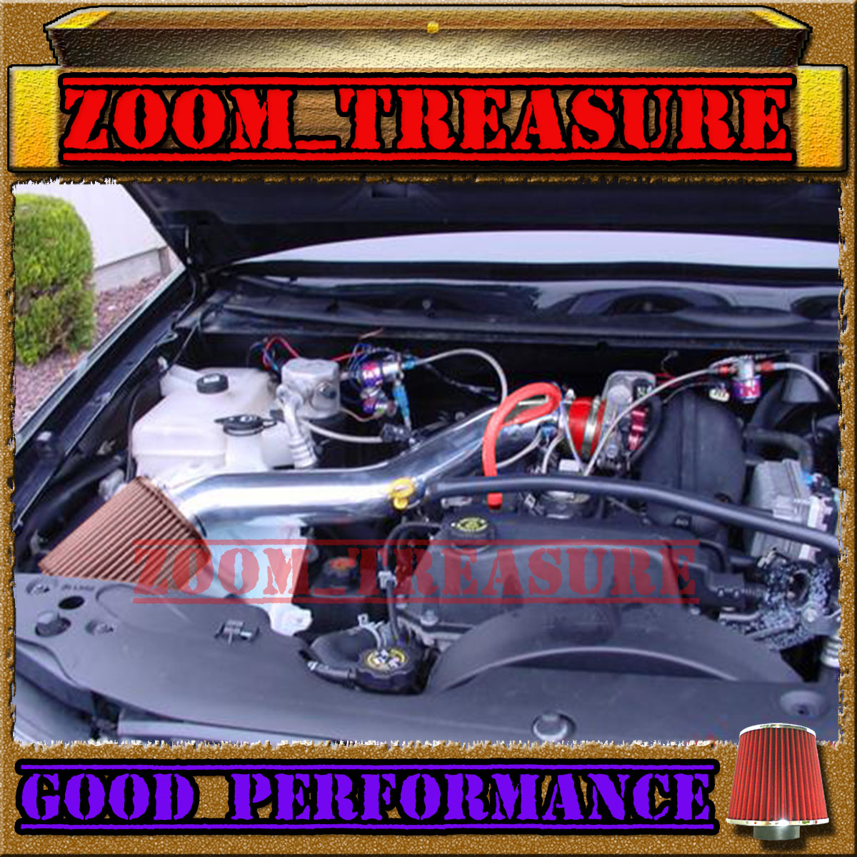 BCP BLACK 2002 2003 2004 2005 Trailblazer Bravada Envoy 4.2L V6 Short Ram Intake