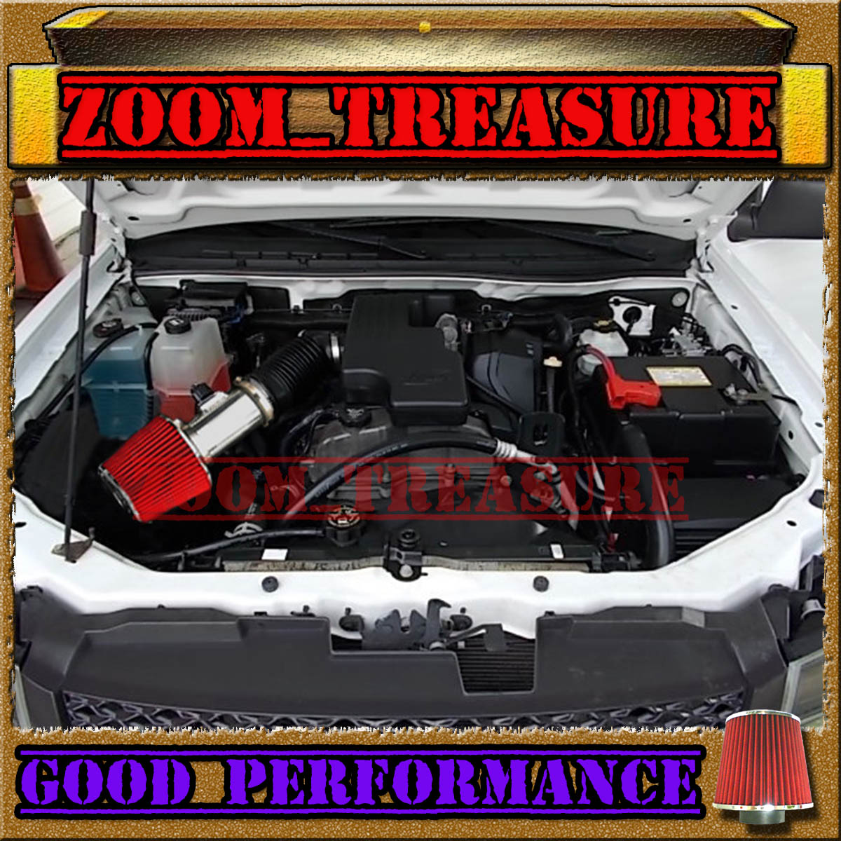 BLACK RED 2007-2012//07-12 CHEVY COLORADO//GMC CANYON 2.9L COLD AIR INTAKE KIT