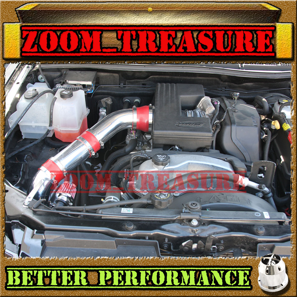 2007-2012 CHEVY COLORADO//GMC CANYON 3.7L AIR INTAKE KIT+CHF TBH Red