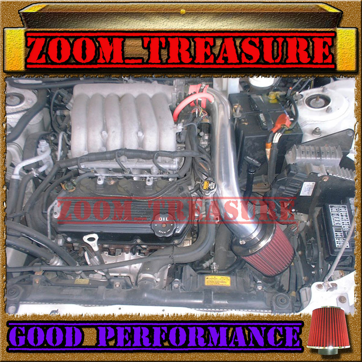 BLACK RED 1995-2000 DODGE STRATUS//BREEZE//CIRRUS//SEBRING 2.0//2.4L AIR INTAKE KIT