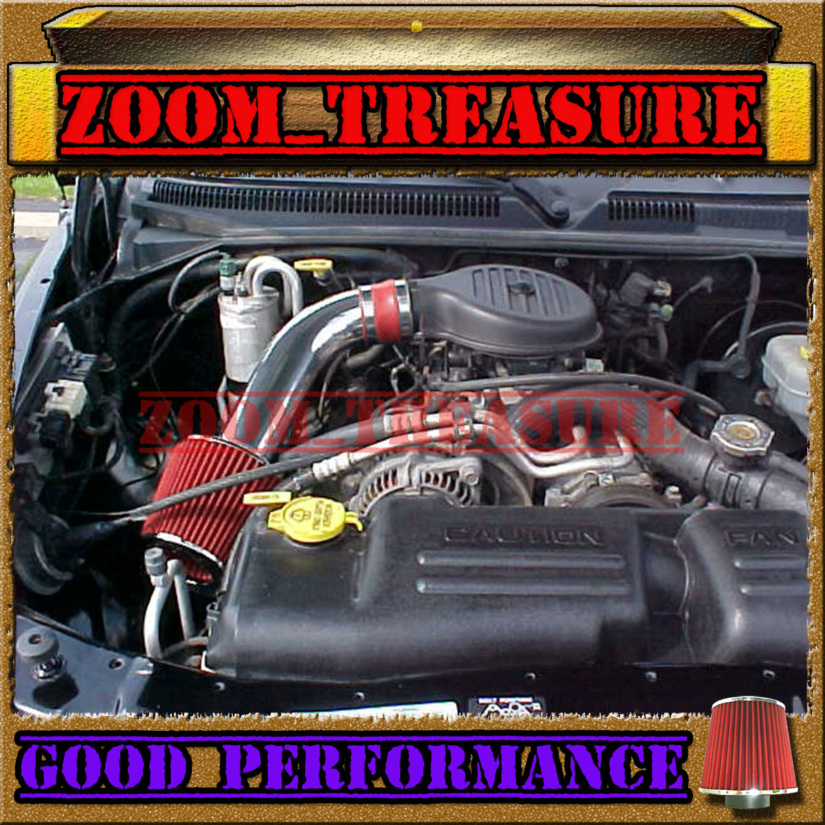 2002 2003 DODGE RAM 1500 5.9L V8 GAS ENGINE AIR INTAKE KIT Red