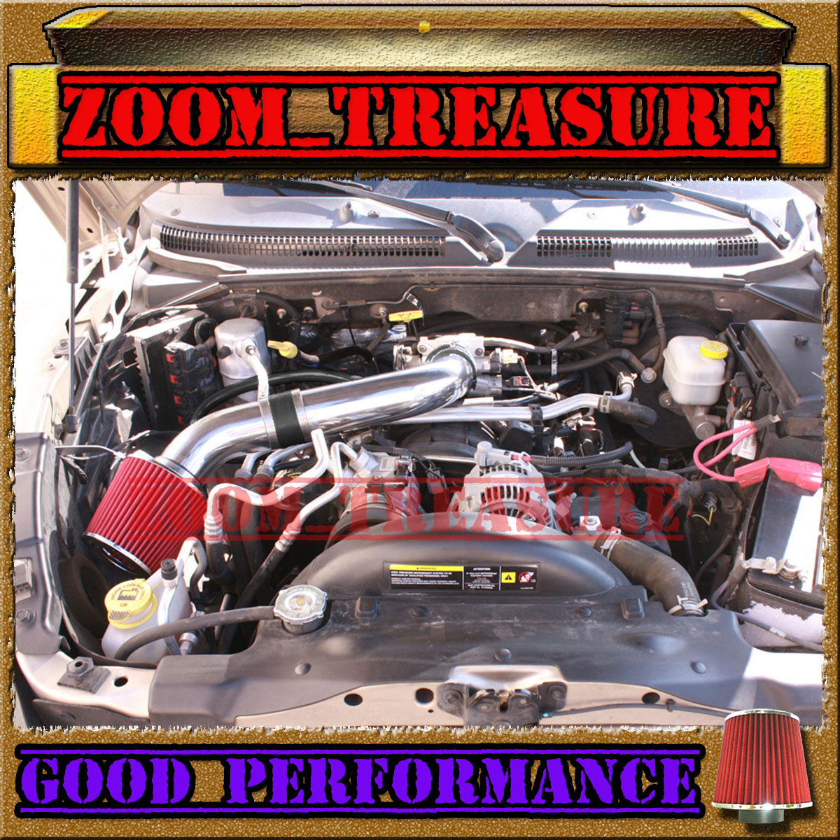 K/&N+BLACK RED 02-07 DODGE RAM 1500 3.7L V6 FULL COLD AIR INTAKE KIT STAGE 3