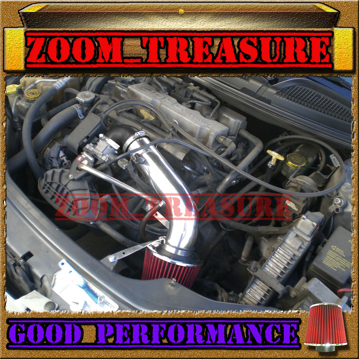 BLACK RED 1995-2000 DODGE STRATUS//BREEZE//CIRRUS//SEBRING 2.0//2.4L AIR INTAKE KIT