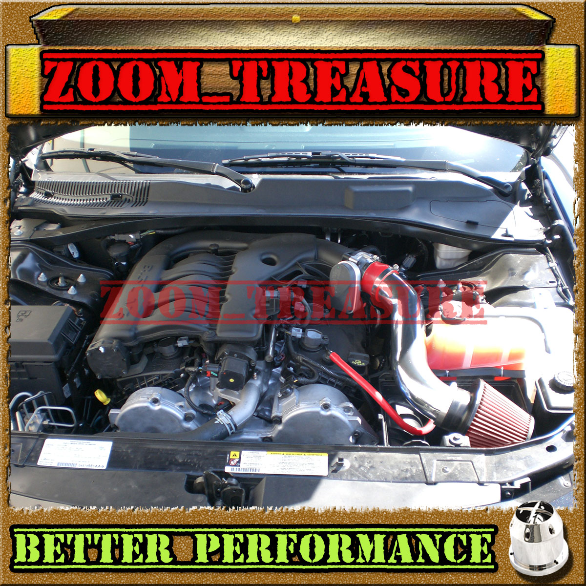 RED CHF 2005-2010 DODGE CHARGER//CHALLENGER//MAGNUM//300 2.7L 3.5L V6 AIR INTAKE S