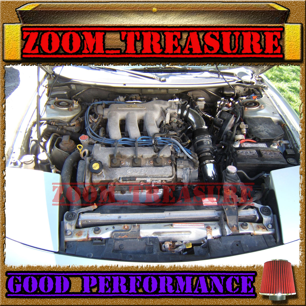 626 2.5L V6 Black Blue Cold Air Intake Kit For 1993-97 Ford Probe Mazda MX6