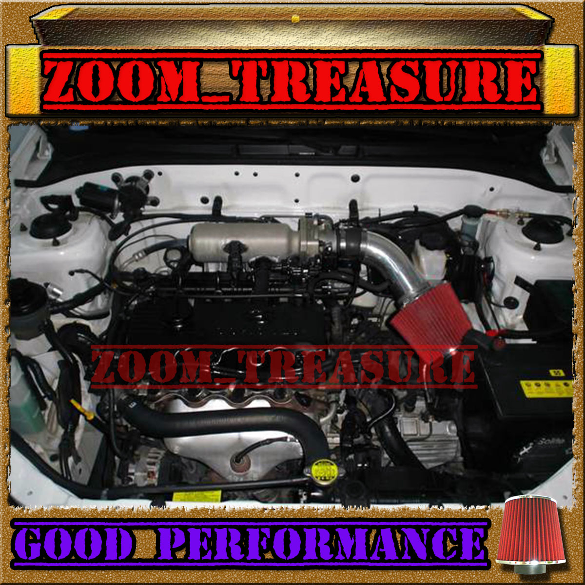 2002 2003//02 03 JEEP LIBERTY LIMITED RENEGADE SPORT 3.7L V6 AIR INTAKE KIT Red