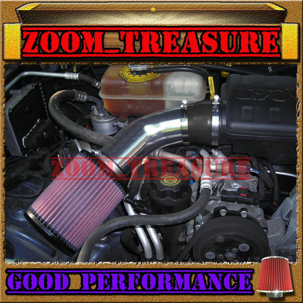 BLACK RED 02 03 2002 2003 JEEP LIBERTY ALL 3.7 3.7L V6 COLD AIR INTAKE KIT 2p