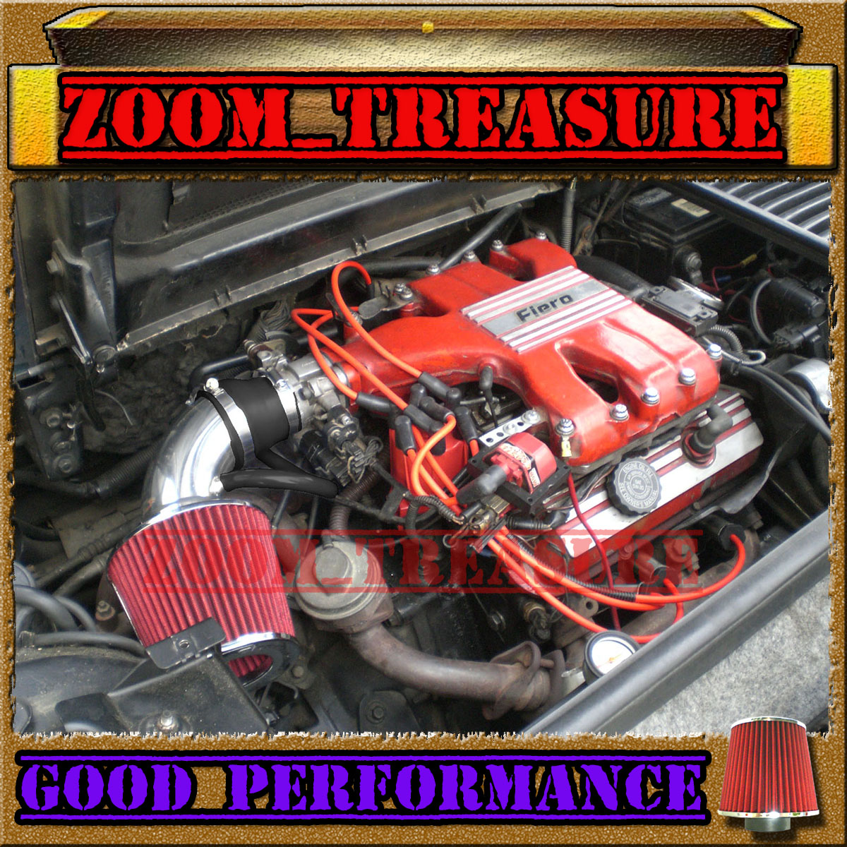 CF RED 84 85 86 87 88 PONTIAC FIERO SE//GT 2.8 2.8L V6 AIR INTAKE INDUCTION KIT