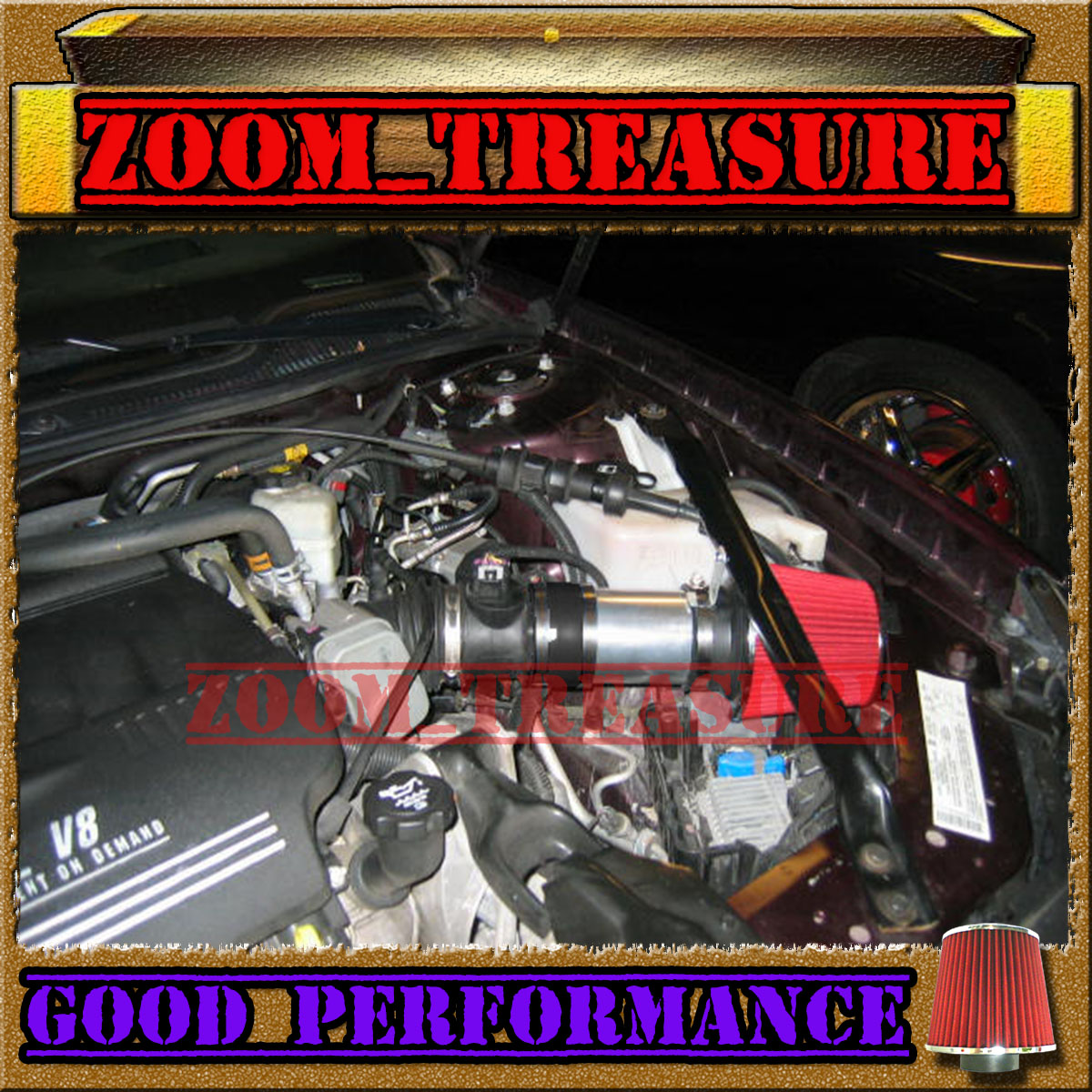 RED BLUE 04-08 PONTIAC GRAND PRIX GT1//2 GTP GXP 3.8L V6 5.3L V8 AIR INTAKE 3.5