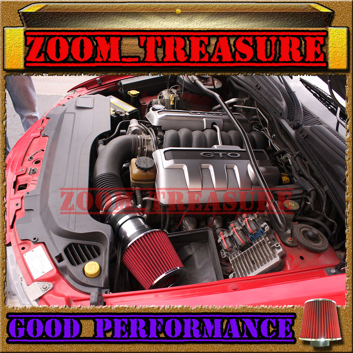 CF RED 04 05 06//2004-2006 PONTIAC GTO G T O 5.7 5.7L//6.0 6.0L V8 AIR INTAKE S